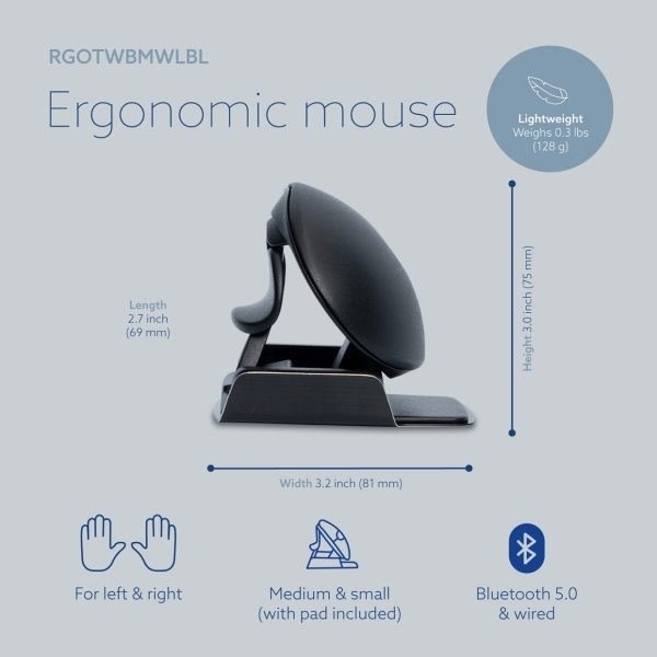 R-Go Twister ergonomisk mus, svart