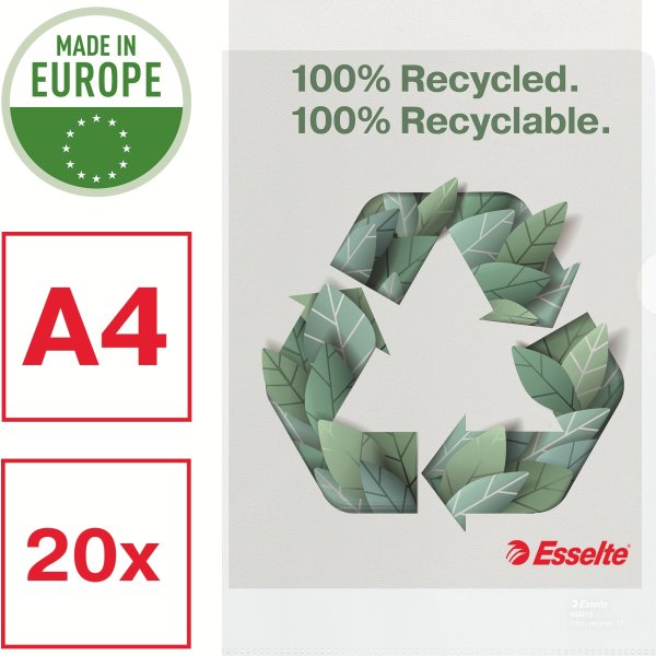 Esselte Recycle Chartek, A4, 100my, 20 st.