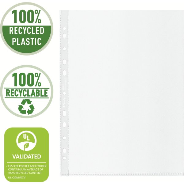 Esselte Recycle Ficka, A4, Topp, 70my, 20 st.