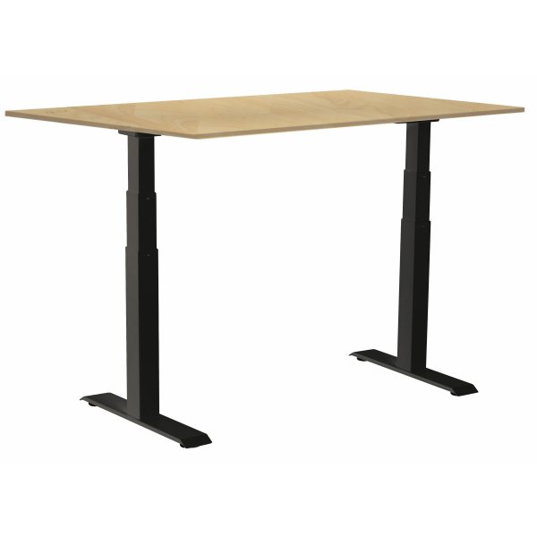 Sun-Flex III höj/sänkbart bord, 140x80 Svart/björk