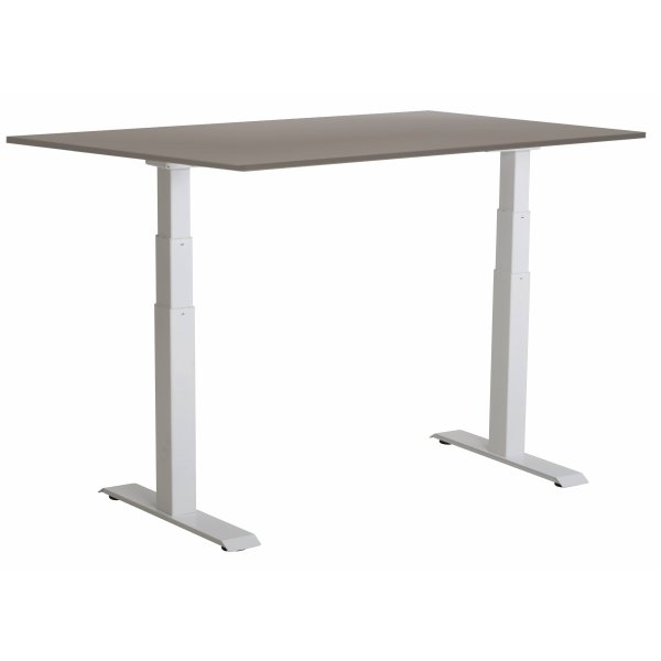 Sun-Flex III höj-/sänkbart bord, 160x80, vit/grå