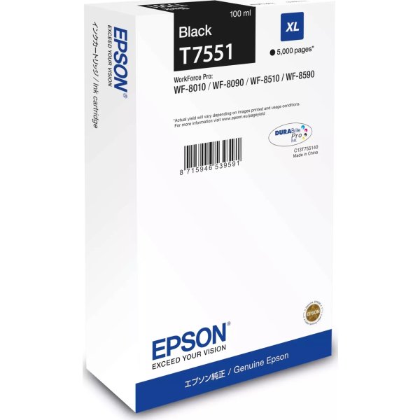 Epson T7551 XL bläckpatron, svart, 5000 sidor