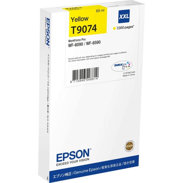 Epson T9074 XXL Bläckpatron, gul, 7000 sidor