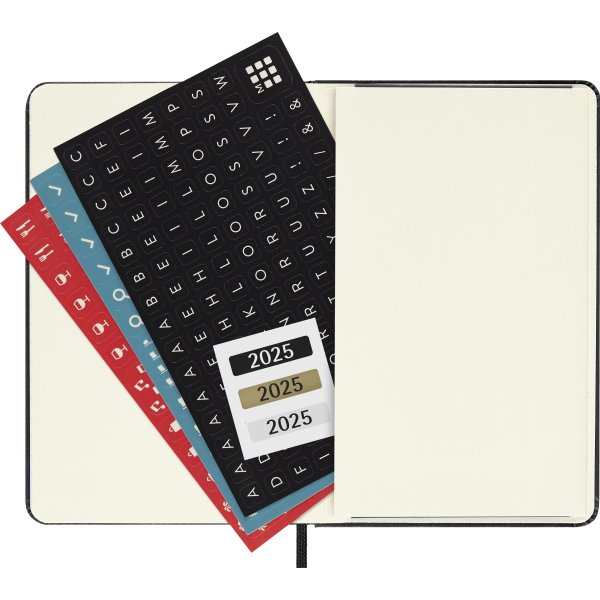 Moleskine 2025 Kalender, H, Vecka, Poc., Sortera