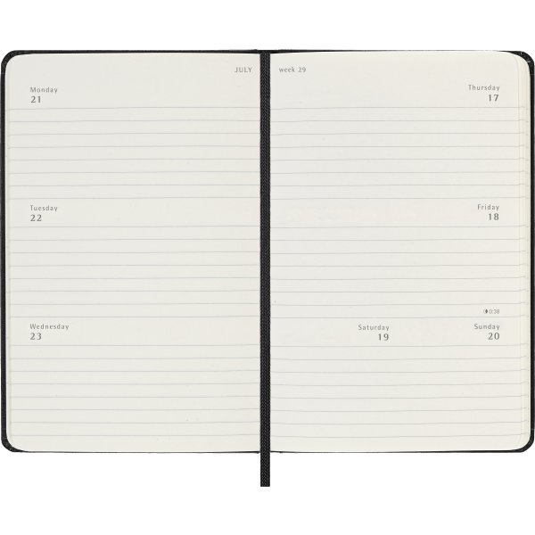 Moleskine 2025 Kalender, H, Vecka h., Poc., Svart