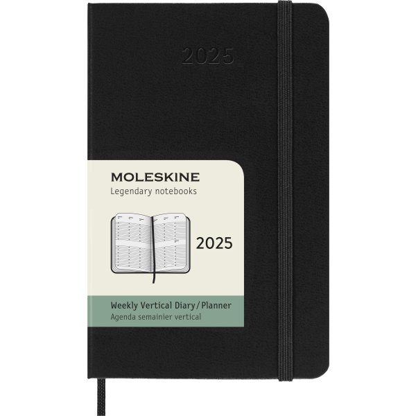 Moleskine 2025 Kalender, H, Vecka v., Poc., Svart