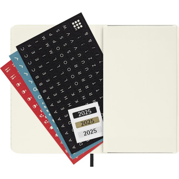 Moleskine 2025 Kalender, S, Vecka, Poc., Svart