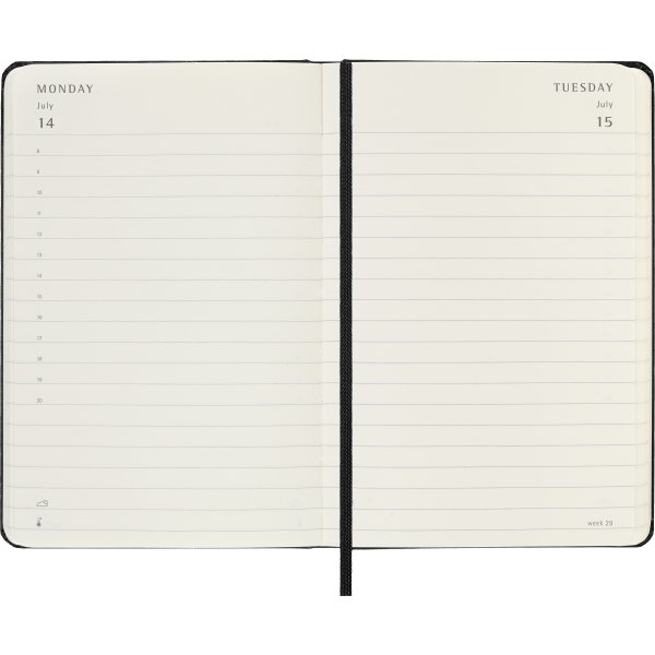 Moleskine 2025 Kalender, H, Dag, Poc., Svart