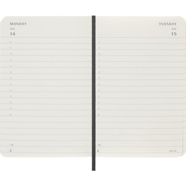 Moleskine 2025 Kalender, S, Dag, Poc., Svart