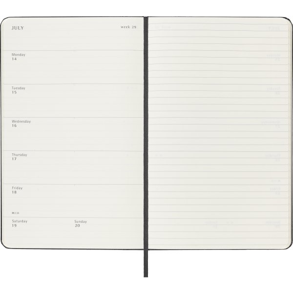 Moleskine 2025 Kalender, H, Vecka, L, Svart