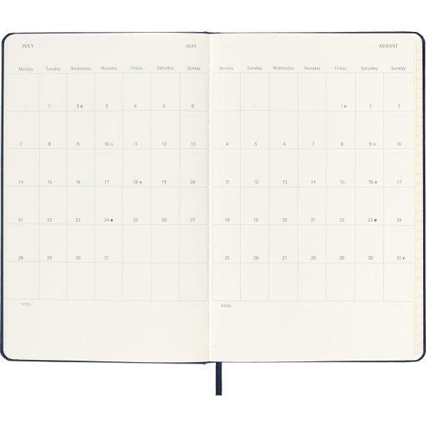 Moleskine 2025 Kalender, H, Vecka, L, Svart