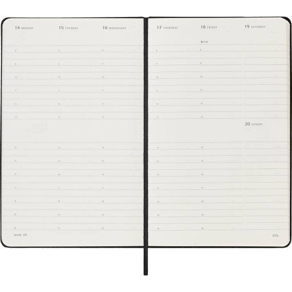 Moleskine 2025 Kalender, H, Vecka v., L, Svart