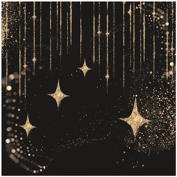 Nyårsservett, Night Sky, 33x33cm, 20 st.