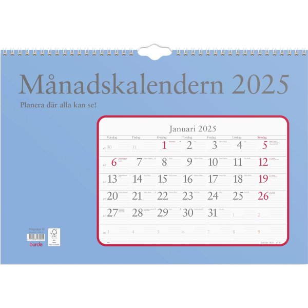 Burde 2025 Månadskalendern