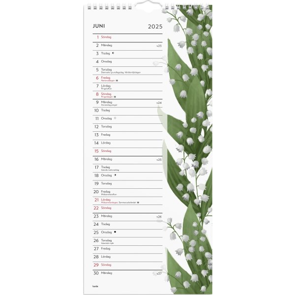 Burde 2025 Väggkalender, Lilla Blomsterkalender