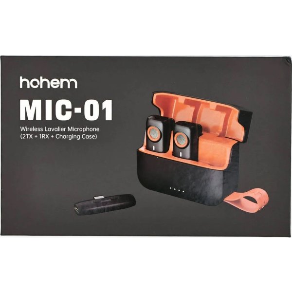 HOHEM Mikrofon MIC-01 2TX 1RX Laddfodral USB-C