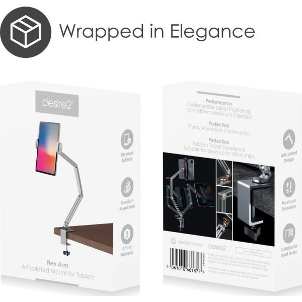 DESIRE2 Tablet Hållare Armfäste för 12,9", Silver
