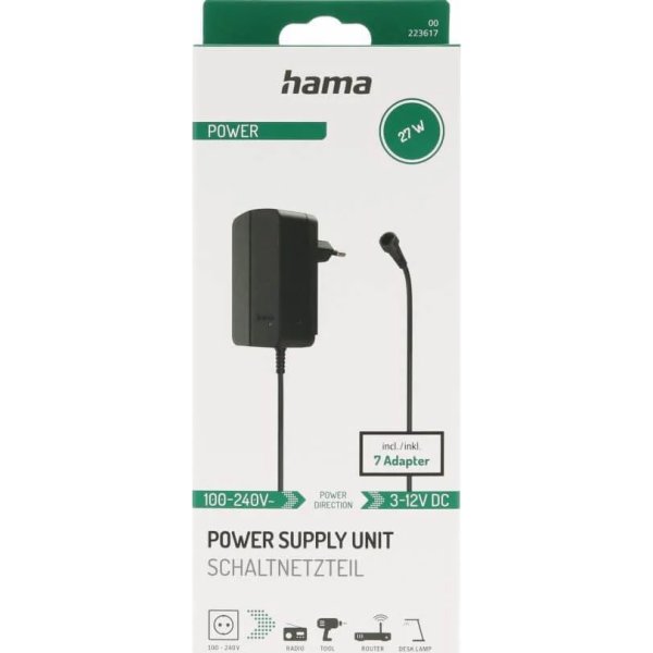 HAMA Universal 27W nätaggregat, svart