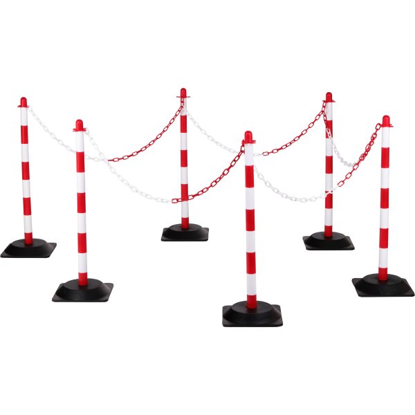 Avspärrningsset, 6 stolpar 10 m kedja, h/ v