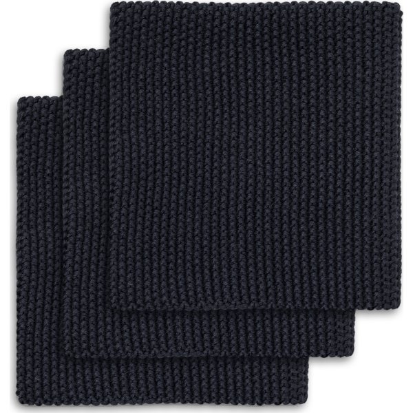 Engholm disktrasa, bomull, 25x25 cm, svart, 3 st.