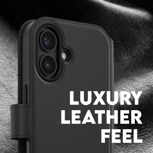 CARE iPhone 16 Fodral 2-i-1 fodral/plånbok, Svart