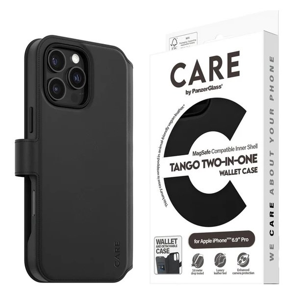 CARE iPhone 16 Pro Max 2-i-1 fodral/Plånbok, Svart