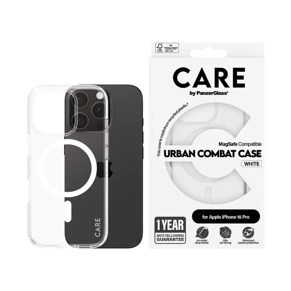 PanzerGlass skal för iPhone 16 pro, transparent