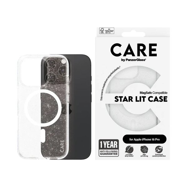 PanzerGlass skal för iPhone 16 pro, Star lit
