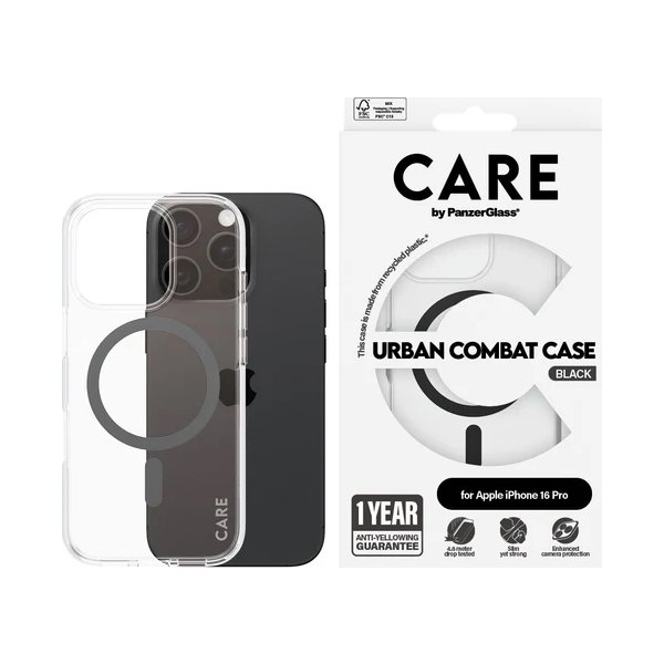 PanzerGlass cover iPhone 16 pro Svart, transparent