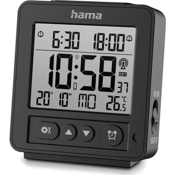 HAMA digital väckarklocka "Rhodes", svart