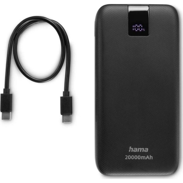 HAMA Powerbank PD 20000mAh, svart