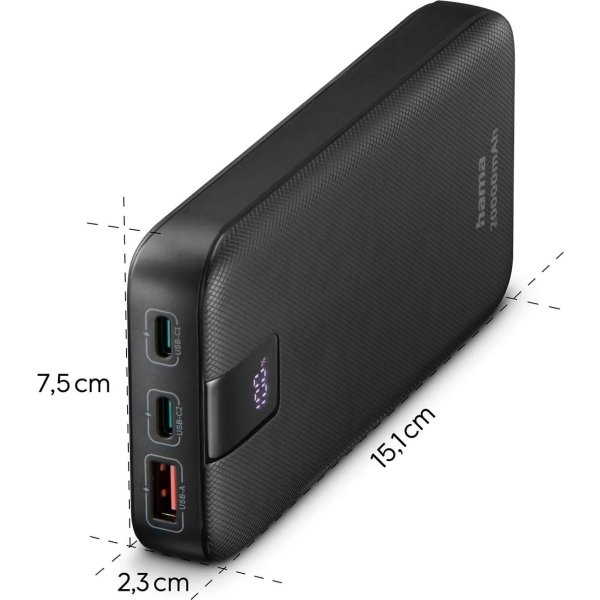 HAMA Powerbank PD 20000mAh, svart