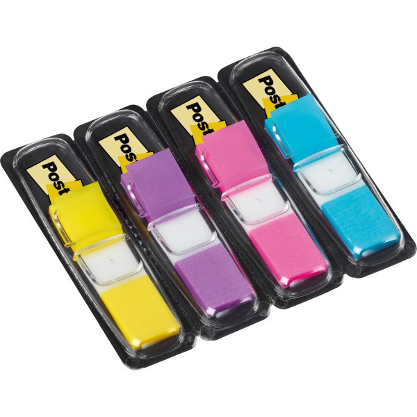 Post-it indexflikar | 12x43mm | Gul/lila/rosa/blå