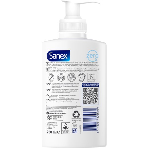 Sanex handtvål | Zero% | 250 ml