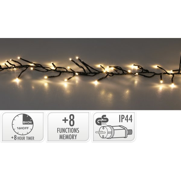 Cluster Ljuskedja m/1536 LED, 3 meter varmvit