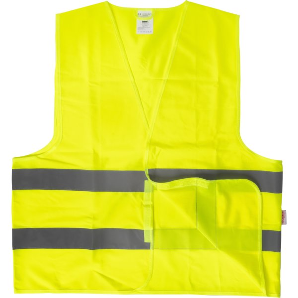 Reflexväst med kardborreknäppning, gul, storlek XL