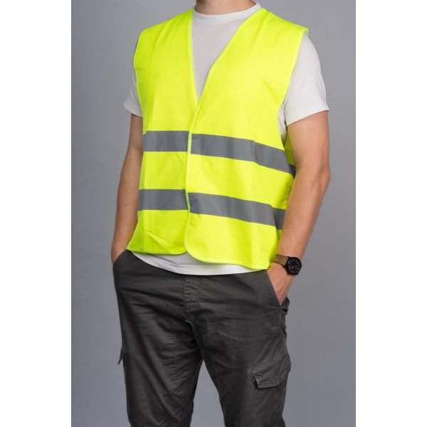 Reflexväst med kardborreknäppning, gul, storlek XL