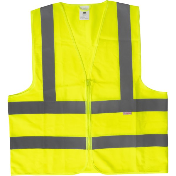 Reflexväst med dragkedja, gul, storlek XL