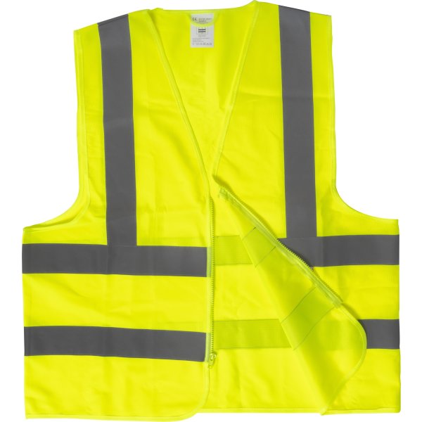Reflexväst med dragkedja, gul, storlek XL