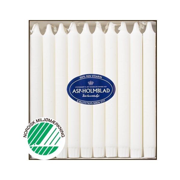 Kronljus i rent stearin 24 cm Vit 20 st