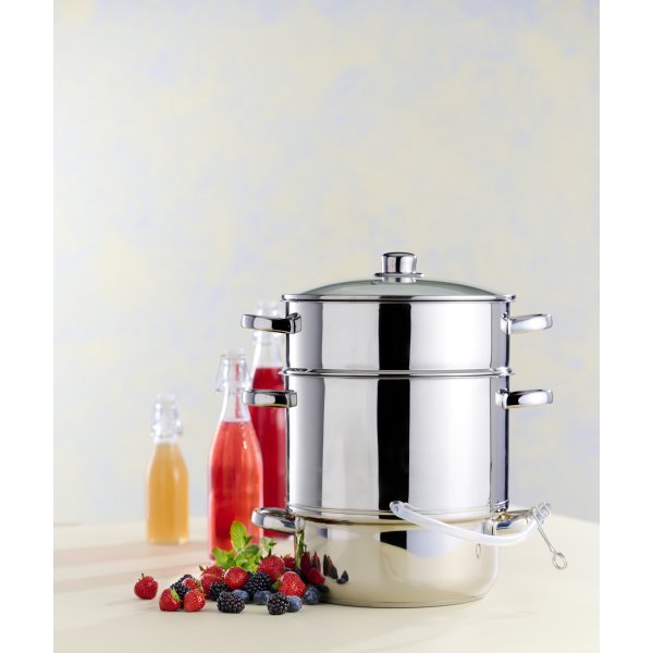Saftkokare med lock, rostfritt stål, 8L