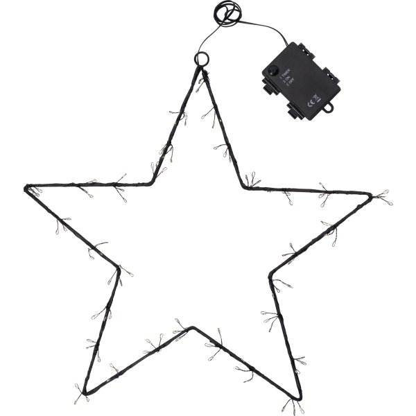 Stjärna med kluster LED, Ø40 cm, Svart/Varm Vit