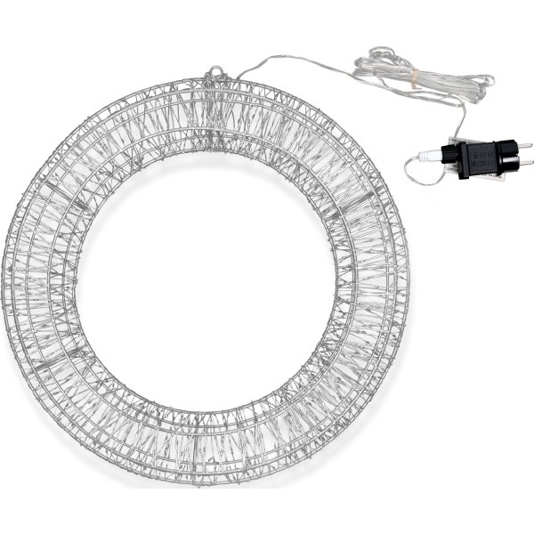 LED-ljusgirlang, metall, Ø45 cm