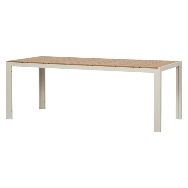 Noah Trädgårdsbord 205x90cm, sandgrå/teak