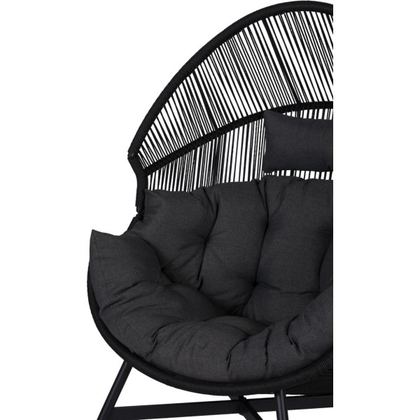Benny Lounge Chair med dynor, svart/grå