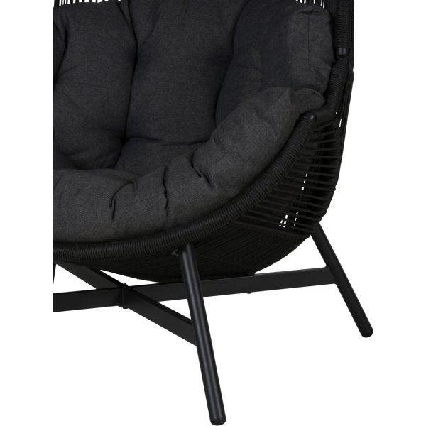 Benny Lounge Chair med dynor, svart/grå