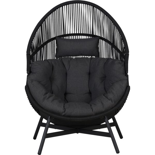 Benny Lounge Chair med dynor, svart/grå