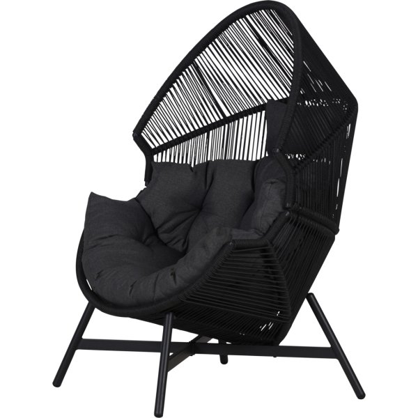 Benny Lounge Chair med dynor, svart/grå