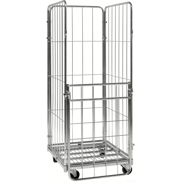4-sidig rullcontainer med vikbar sida, 720x800x180