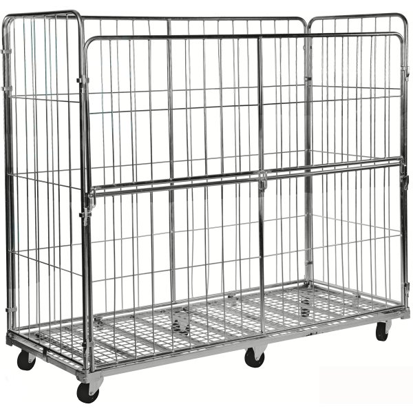 4 sidig rullcontainer med vikbar sida, 200x80x180
